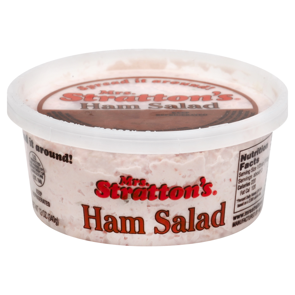 slide 1 of 3, Mrs. Stratton's Ham Salad Tub, 12 oz