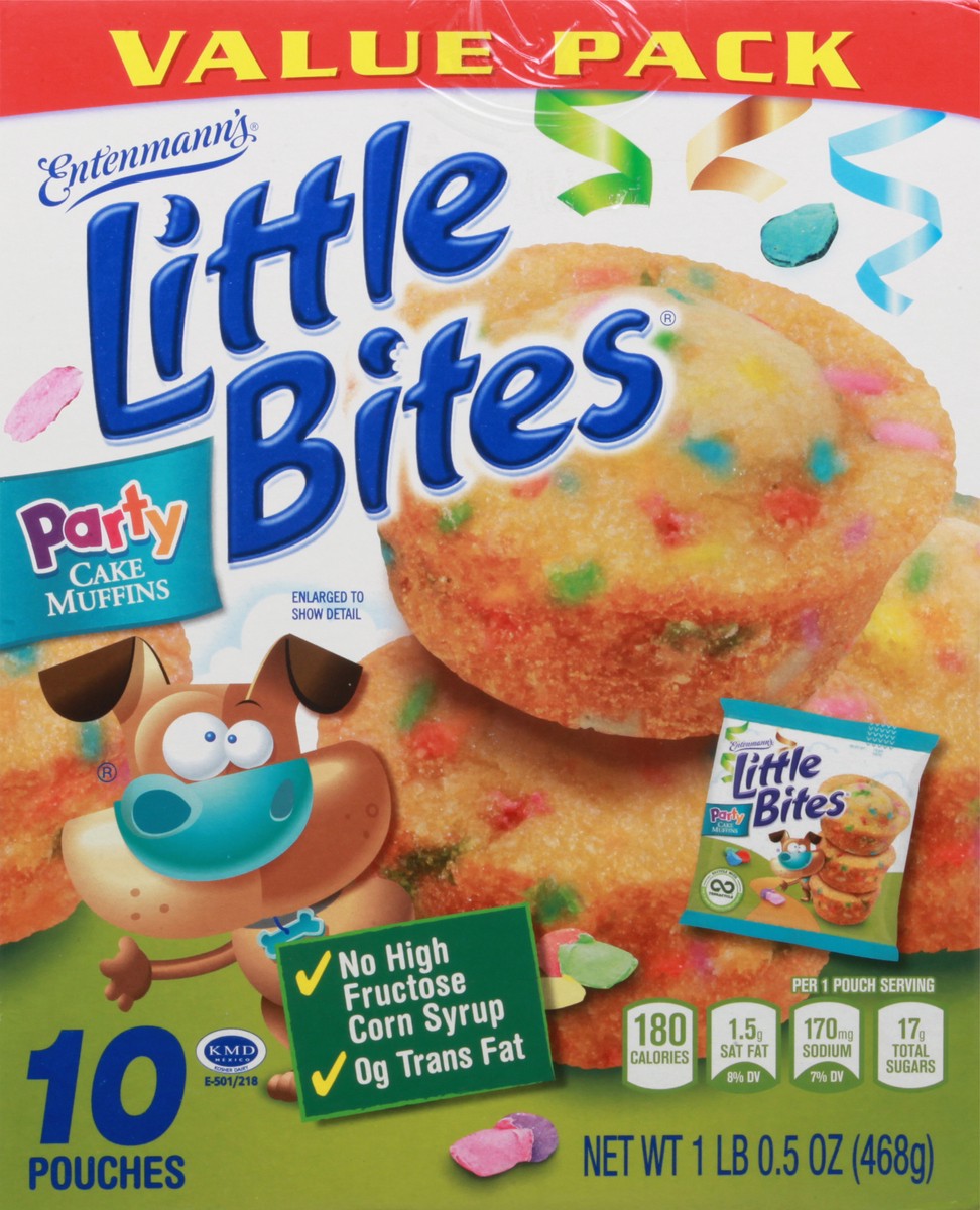 slide 3 of 10, Entenmann's Little Bites Party Cake Mini Muffins, 10 pouches, 16.5 oz, 10 ct