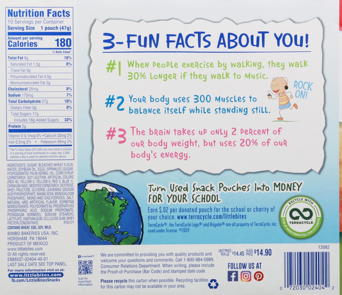 slide 5 of 10, Entenmann's Little Bites Party Cake Mini Muffins, 10 pouches, 16.5 oz, 10 ct