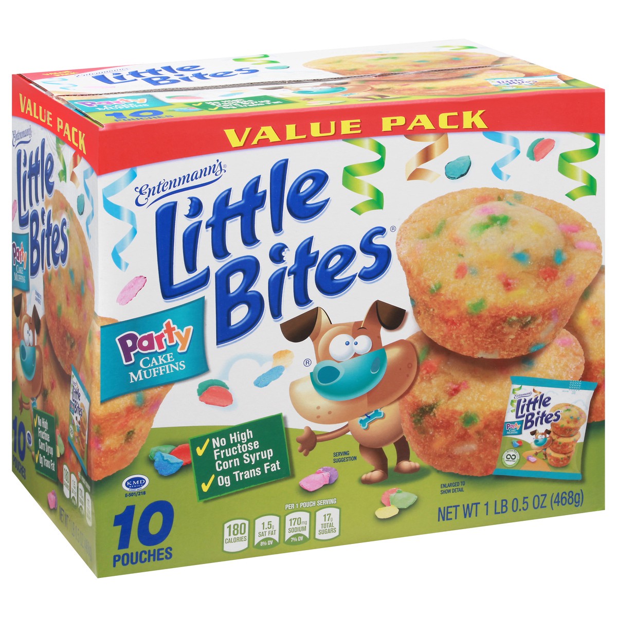 slide 4 of 10, Entenmann's Little Bites Party Cake Mini Muffins, 10 pouches, 16.5 oz, 10 ct