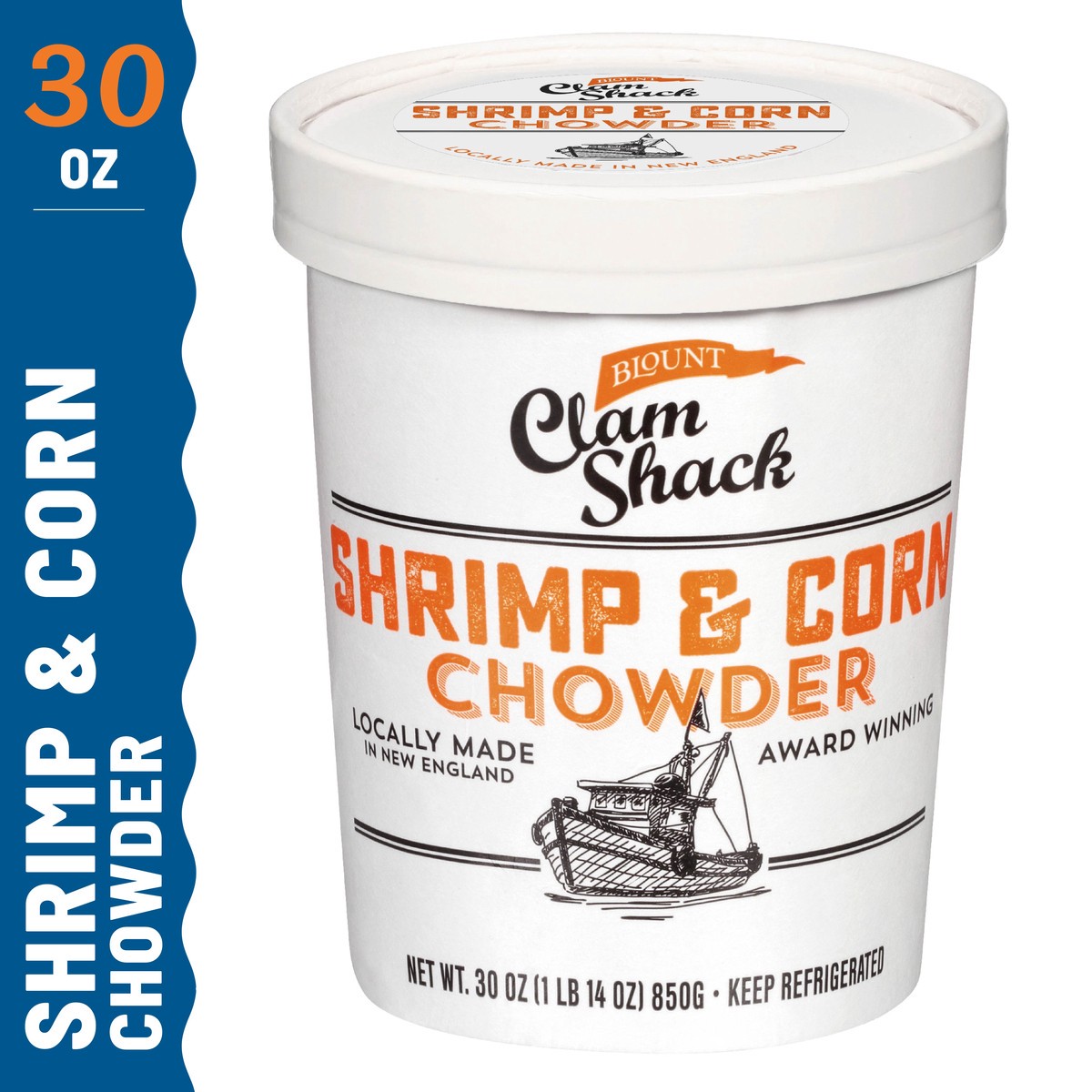 slide 1 of 9, Blount Clam Shack Shrimp & Roasted Corn Chowder, Soup, 30 oz, 30 fl oz