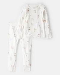 Carter's Kid Dog Print PurelySoft 2-Piece Pajamas - White White 7