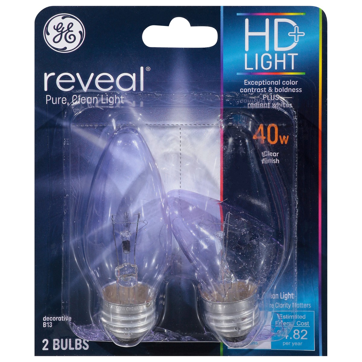 slide 1 of 12, GE Reveal 40 Watts Light Bulb 2 ea, 2 ct