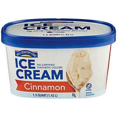 slide 1 of 1, Hill Country Fare Cinnamon Ice Cream, 1.5 qt