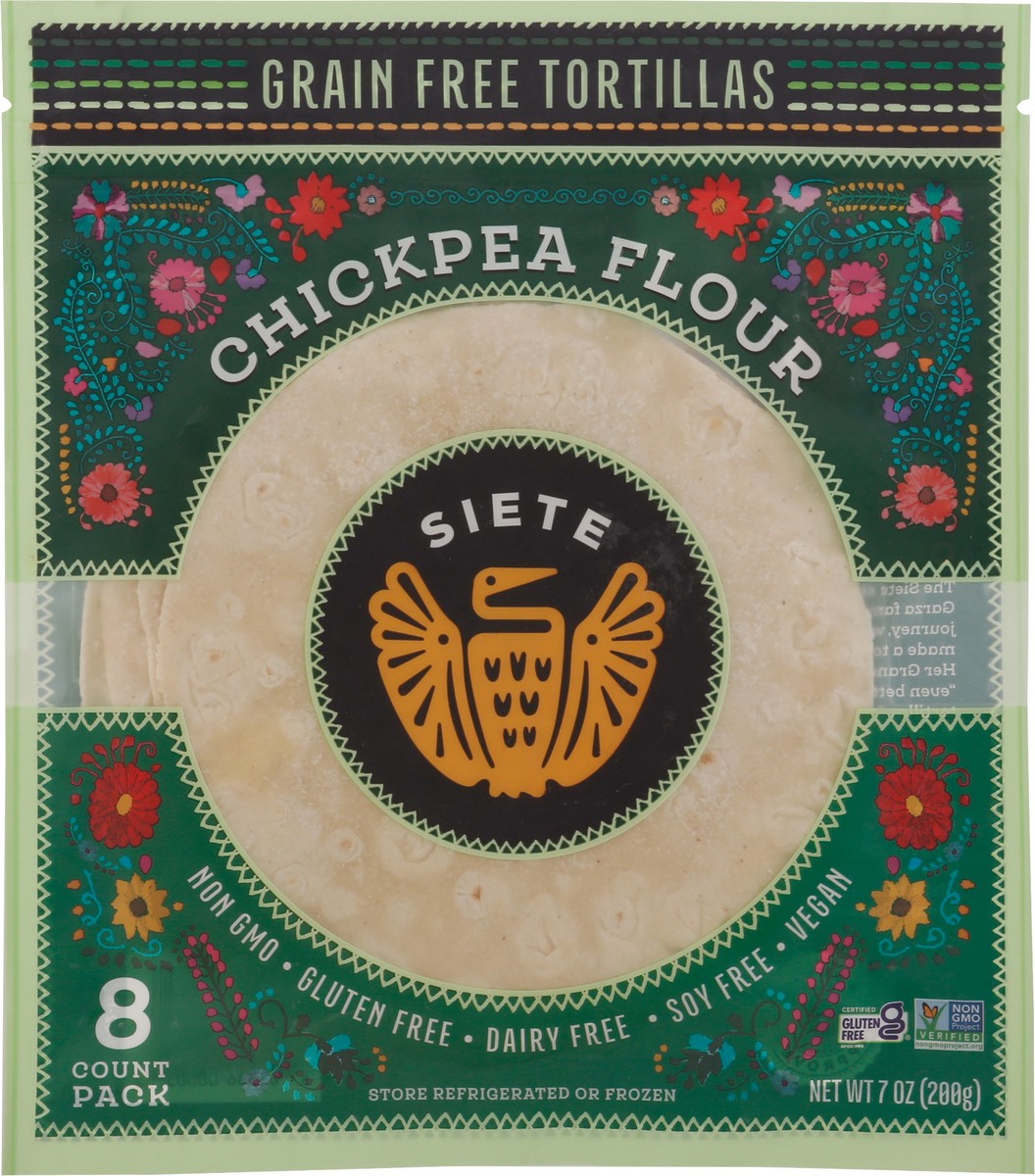 slide 12 of 13, Siete Grain Free Chickpea Flour Tortillas 8 ea, 8 ct