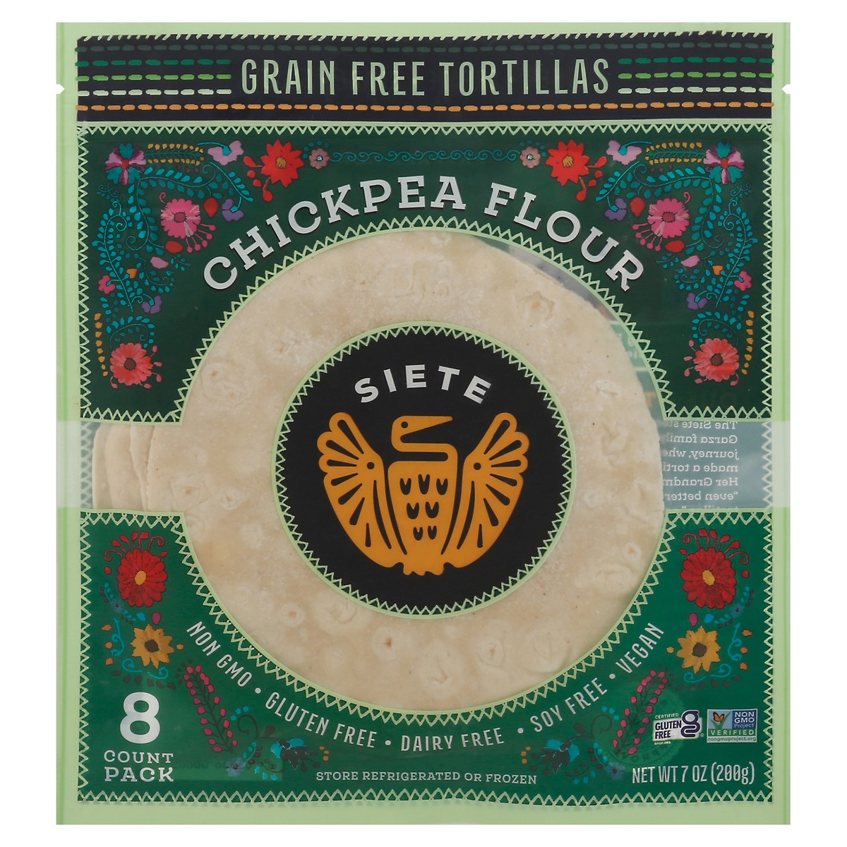 slide 6 of 13, Siete Grain Free Chickpea Flour Tortillas 8 ea, 8 ct