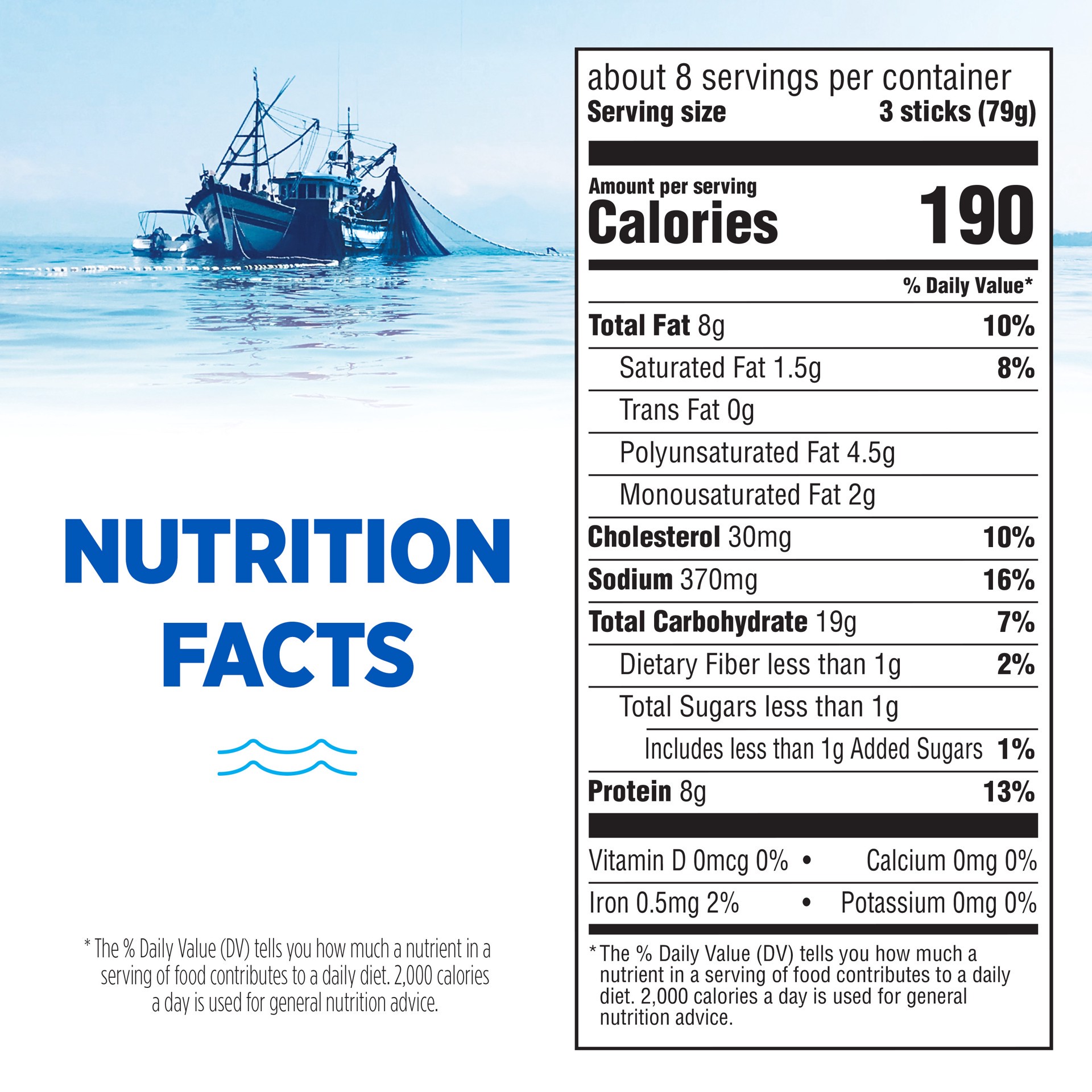 slide 3 of 5, Van de Kamp's Crunchy Breaded Jumbo Fish Sticks, approx. 26 Sticks, 23 oz, 23 oz