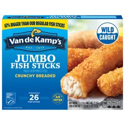 Van de Kamp's Crunchy Breaded Jumbo Fish Sticks, approx. 26 Sticks, 23 oz