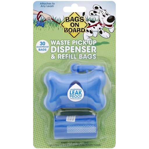 slide 1 of 1, Bags on Board Dispenser & Refill Bags, Waste Pick-Up, 1 ct