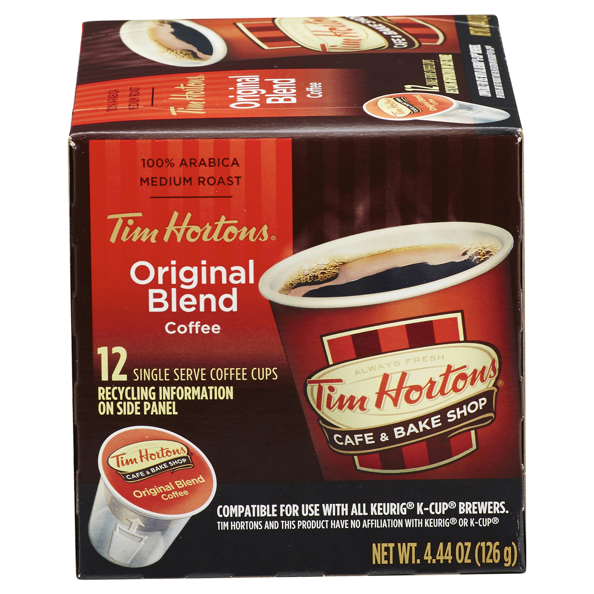 slide 3 of 8, Tim Hortons Premium Ground Coffee Realcup, 12 ct