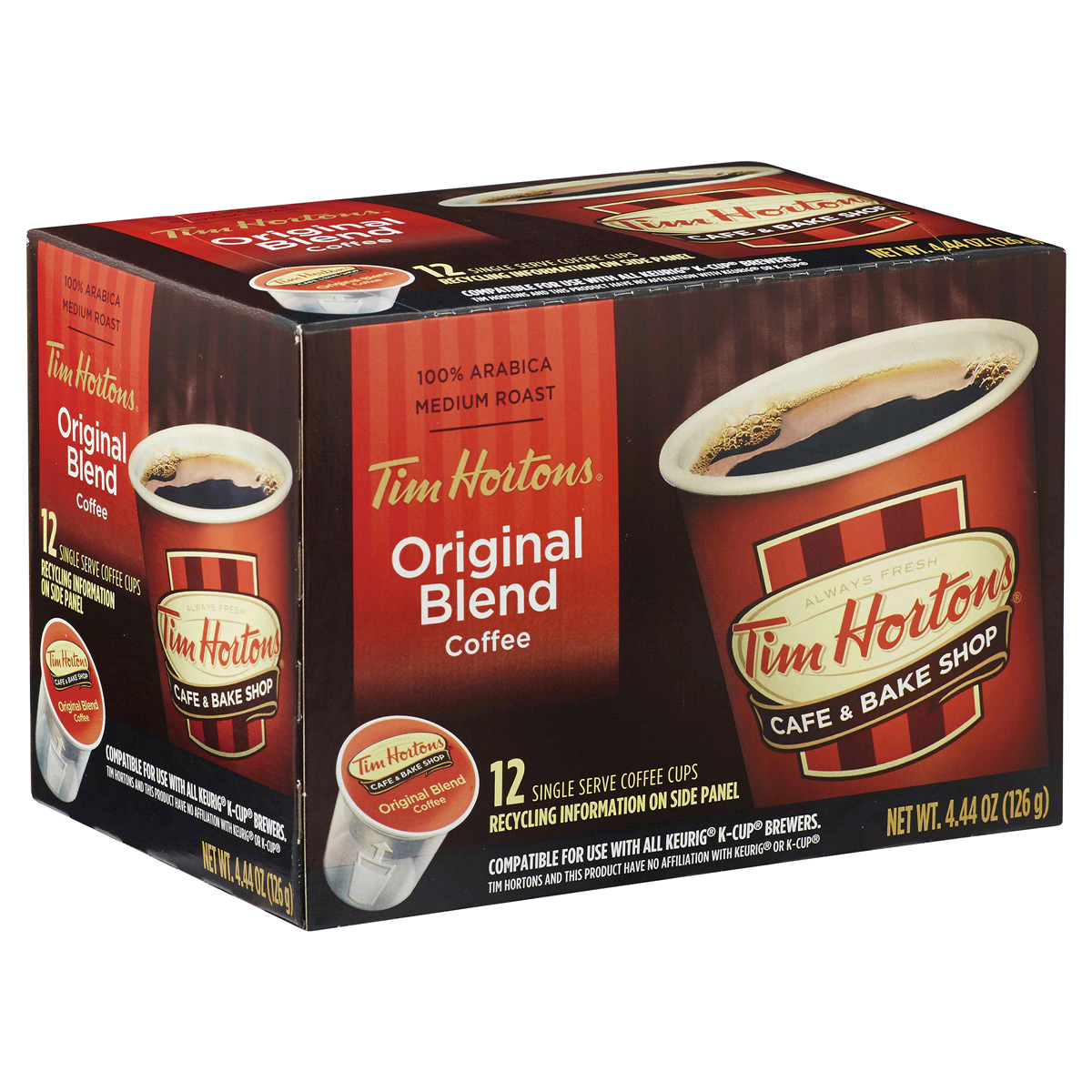 slide 5 of 8, Tim Hortons Premium Ground Coffee Realcup, 12 ct