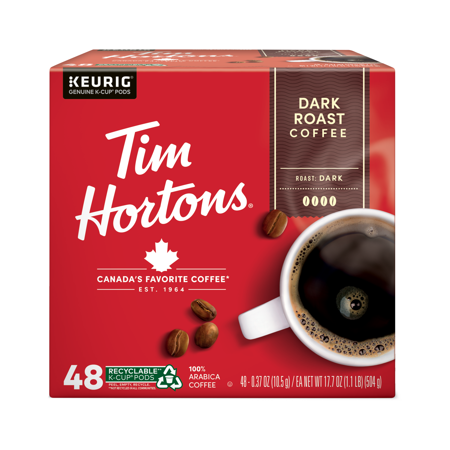 slide 1 of 2, Tim Hortons Dark Roast K-Cup - 48 ct, 48 ct