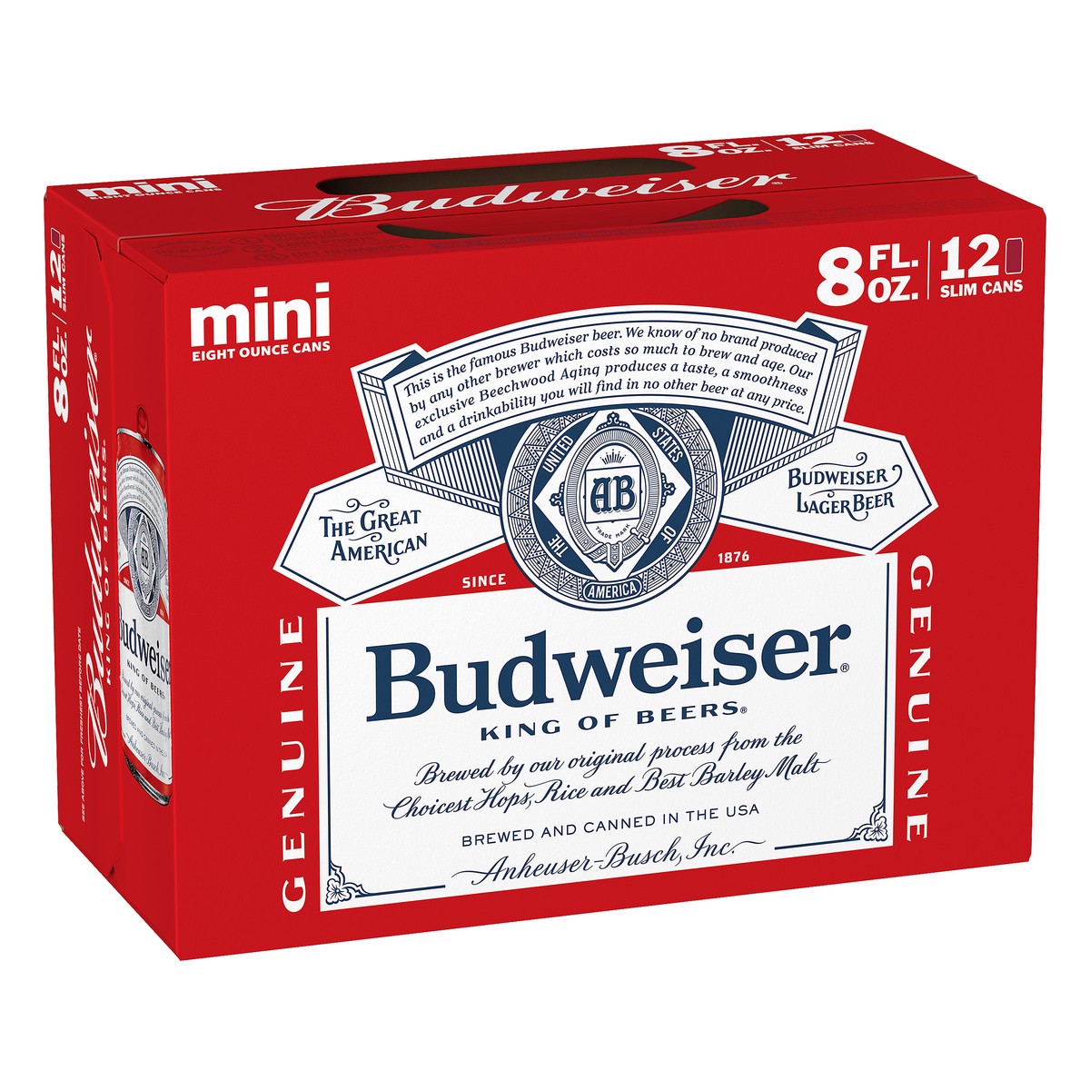 slide 7 of 8, Budweiser Mini Lager Beer 12 ea, 12 ct; 8 fl oz