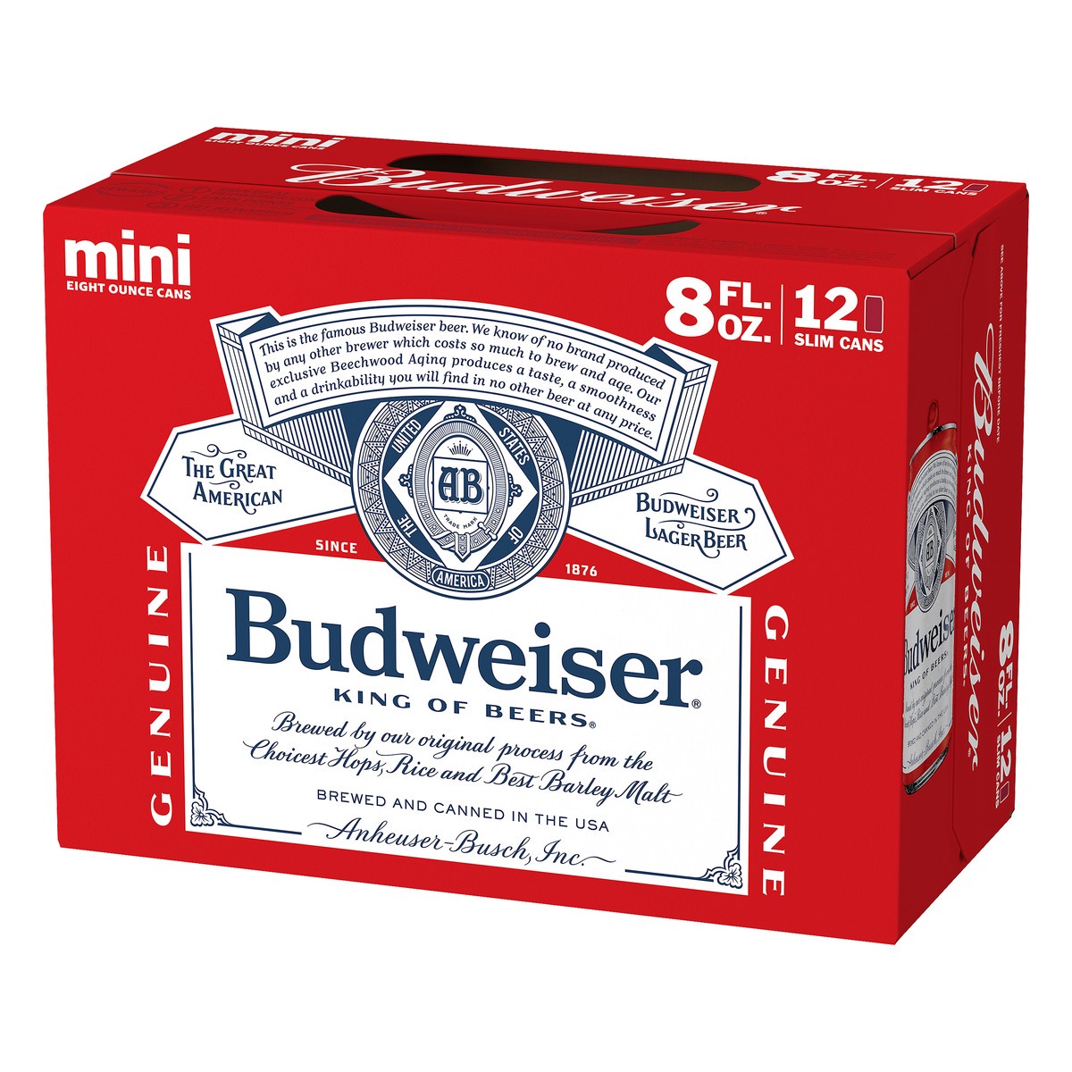 slide 4 of 8, Budweiser Mini Lager Beer 12 ea, 12 ct; 8 fl oz