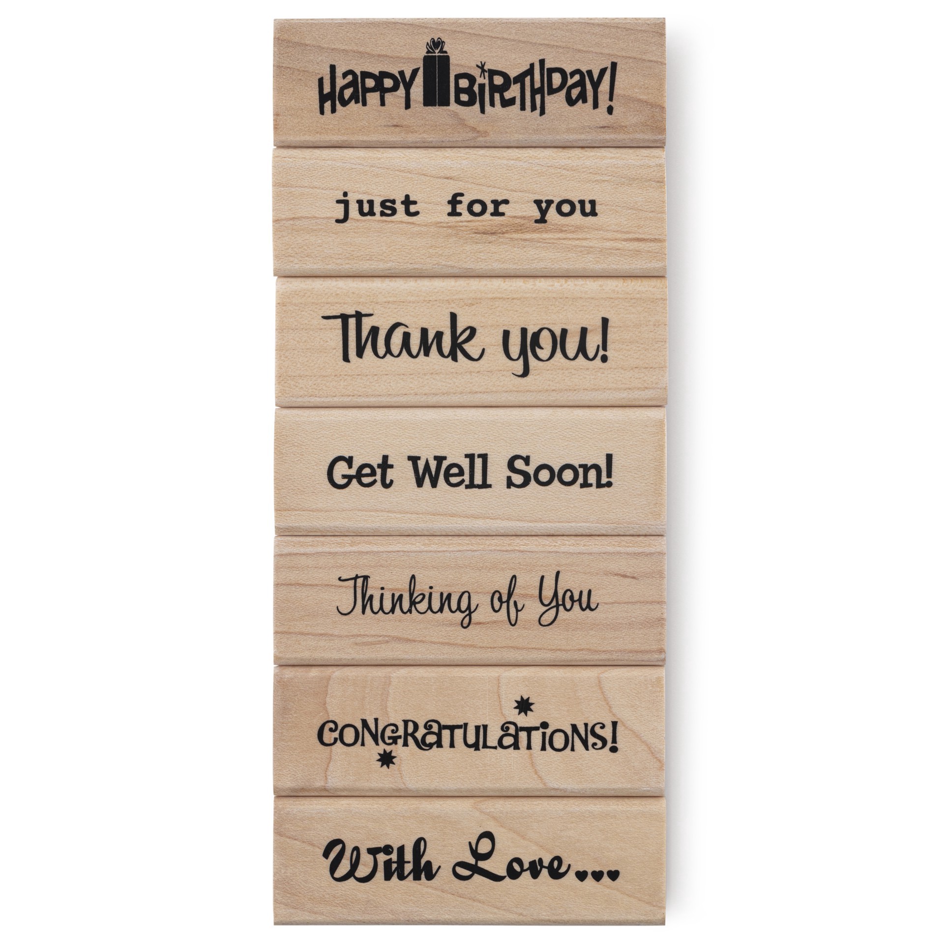 slide 3 of 5, Greetings Wood Stamp Set By Recollections, 1 ct