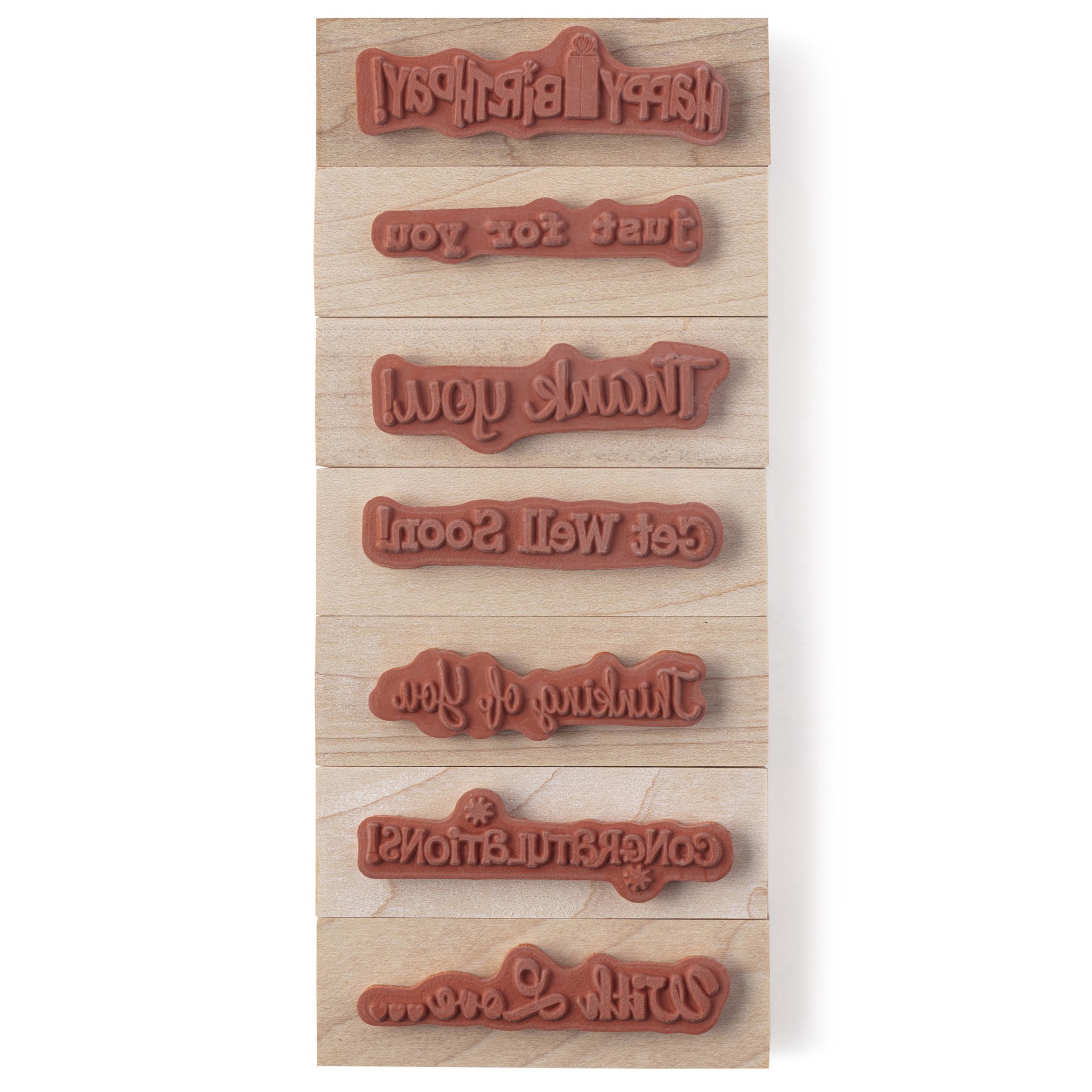 slide 4 of 5, Greetings Wood Stamp Set By Recollections, 1 ct