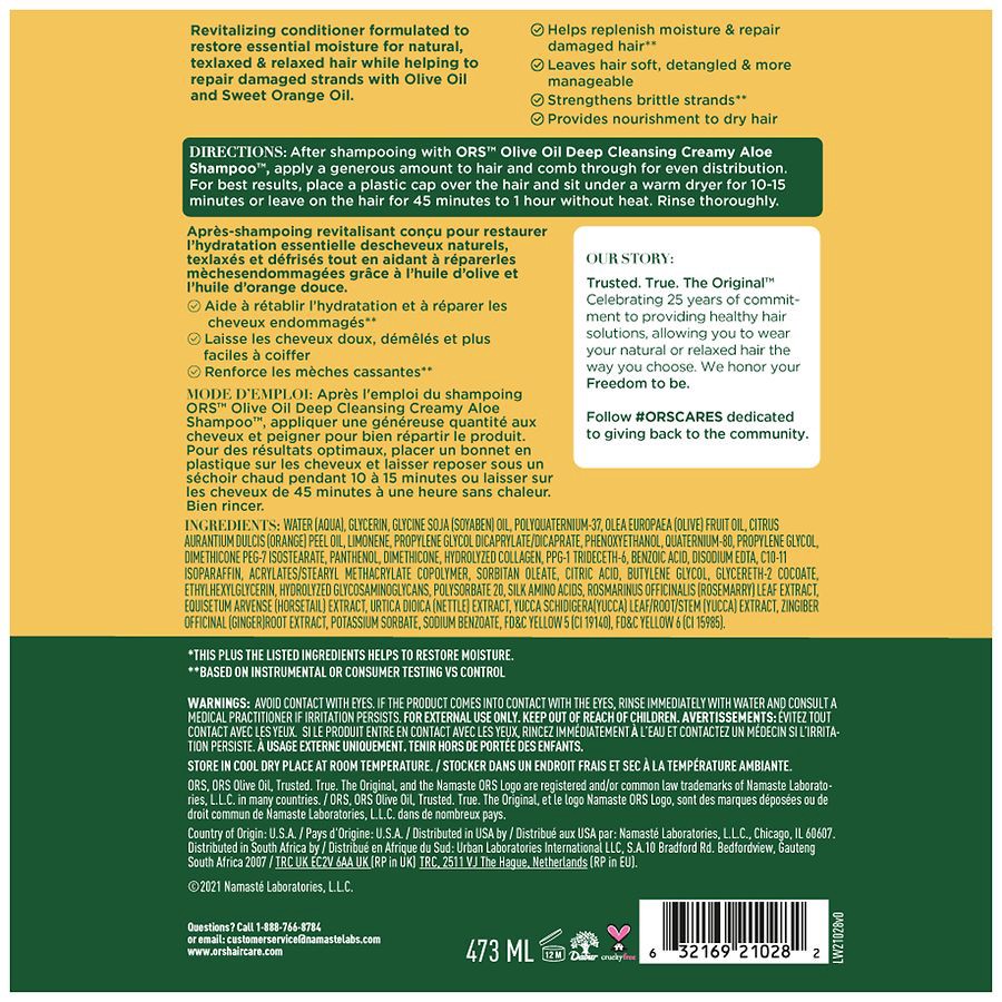 slide 2 of 2, ORS Olive Oil Strength & Nourish Replenishing Conditioner, 16 fl oz