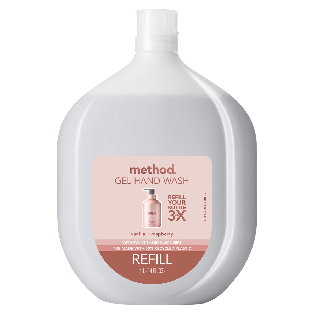 slide 1 of 3, Method Aluminum Gel Hand Soap - Vanilla + Raspberry Refill - 34 fl oz, 34 fl oz