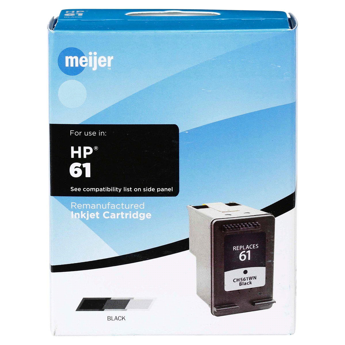 slide 1 of 1, Meijer Brand Remanufacture Ink Cartridge, replacement for HP 61 Ink Black, 1 ct