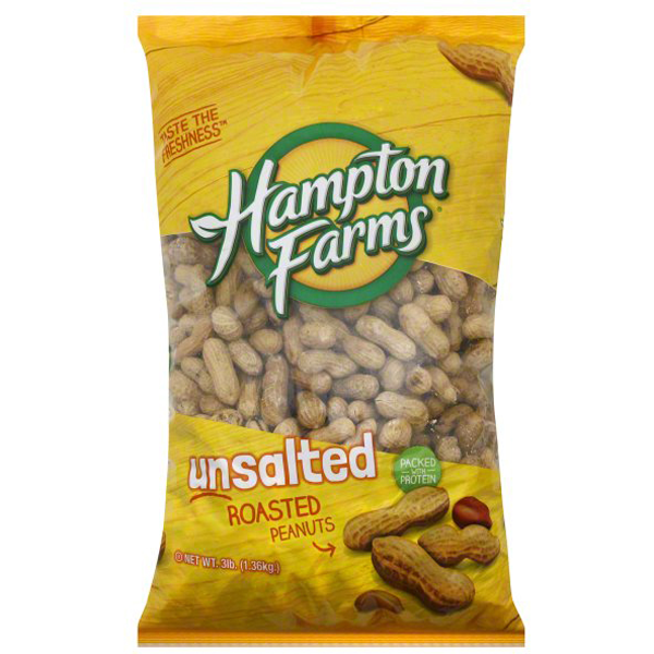 slide 1 of 1, Hampton Farms Peanut Roastd Unsaltd, 3 lb
