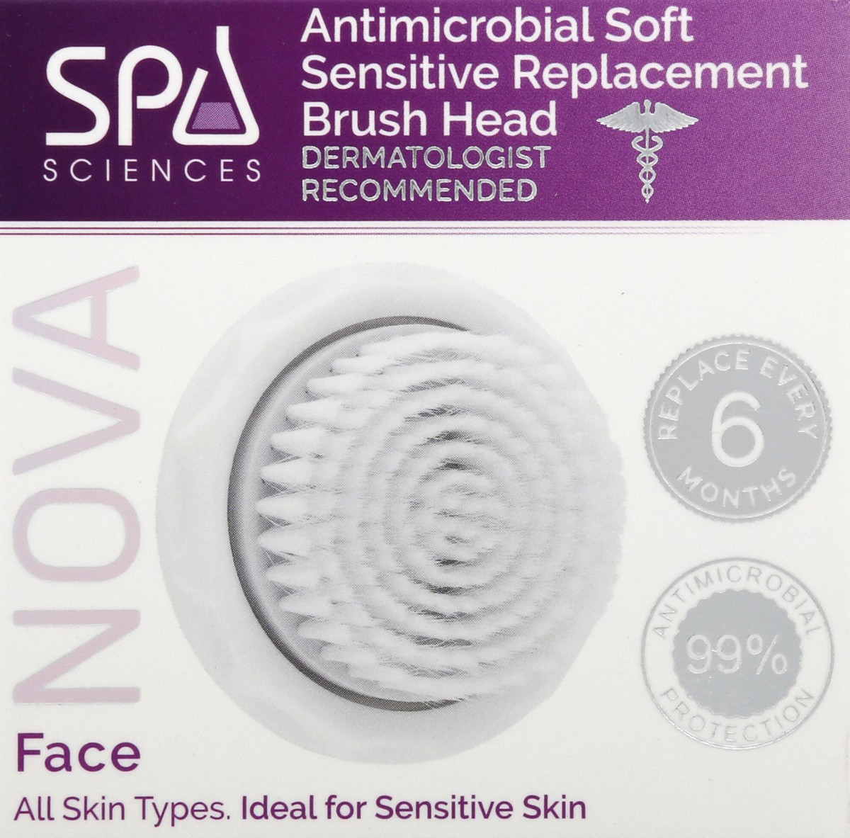 slide 3 of 6, Spa Sciences Antimicrobial Soft Sensitive Replacement Brush Head 1 ea, 1 ct