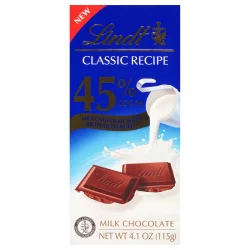 Lindt Classic Recipe Dark Milk Chocolate Candy Bar, 4.1 Oz