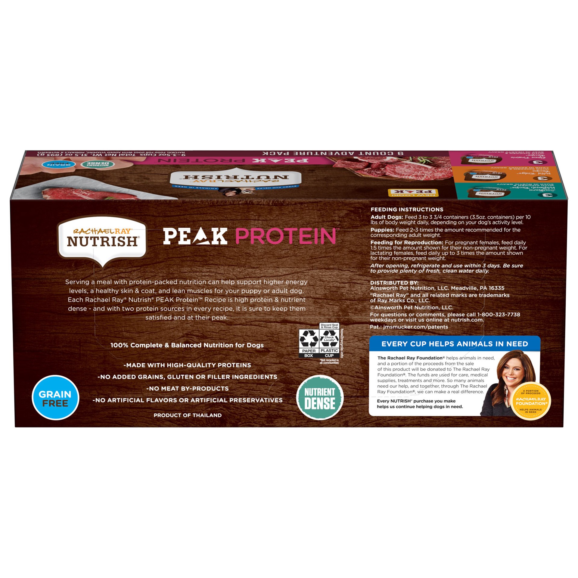 slide 3 of 8, Rachael Ray Nutrish Peak Protein Adventure Pack, Wet Dog Food Variety Pack, 9 ct., 31.5 oz