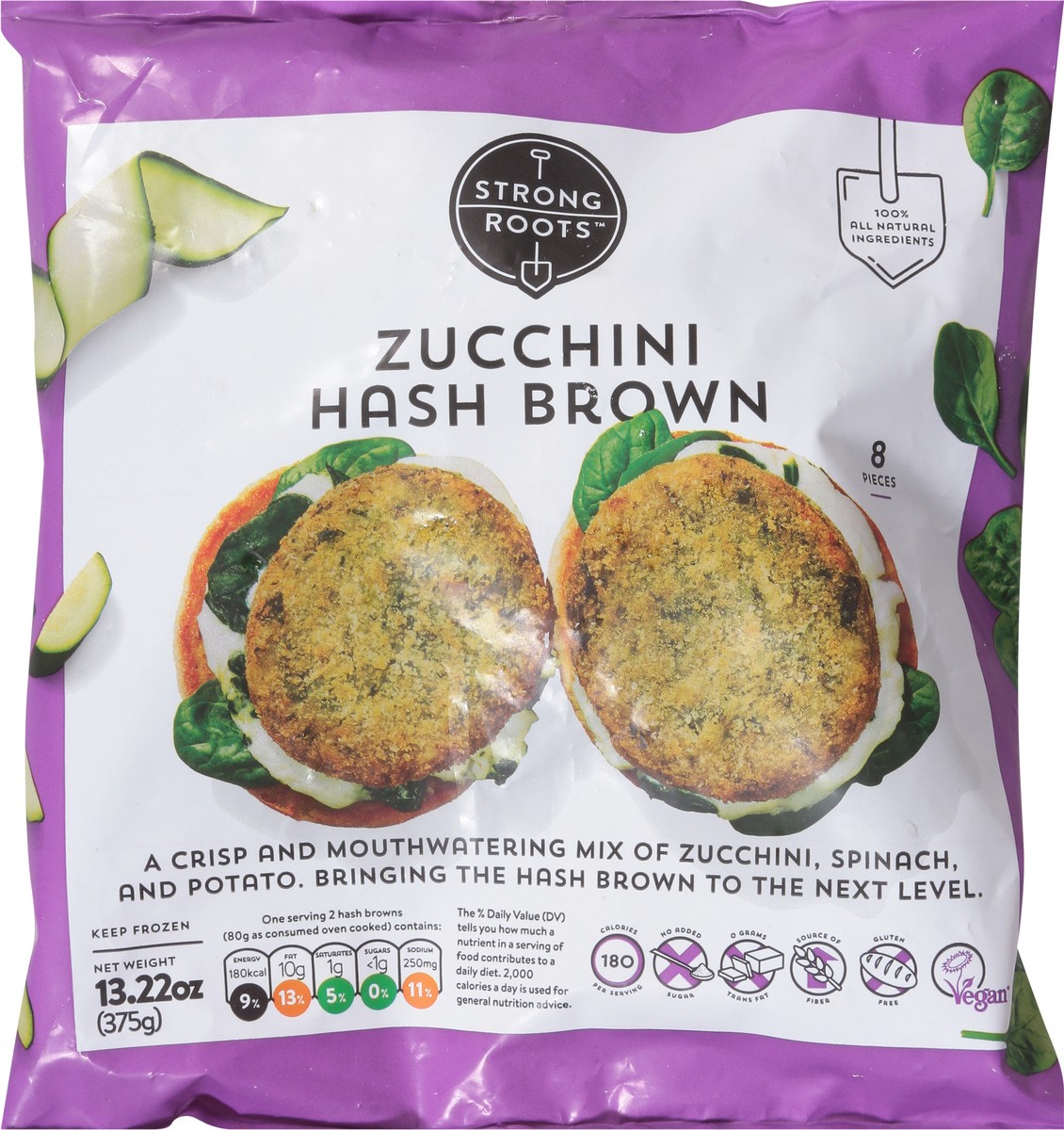 slide 9 of 12, Strong Roots Zucchini Hash Brown 13.22 oz, 13.22 oz