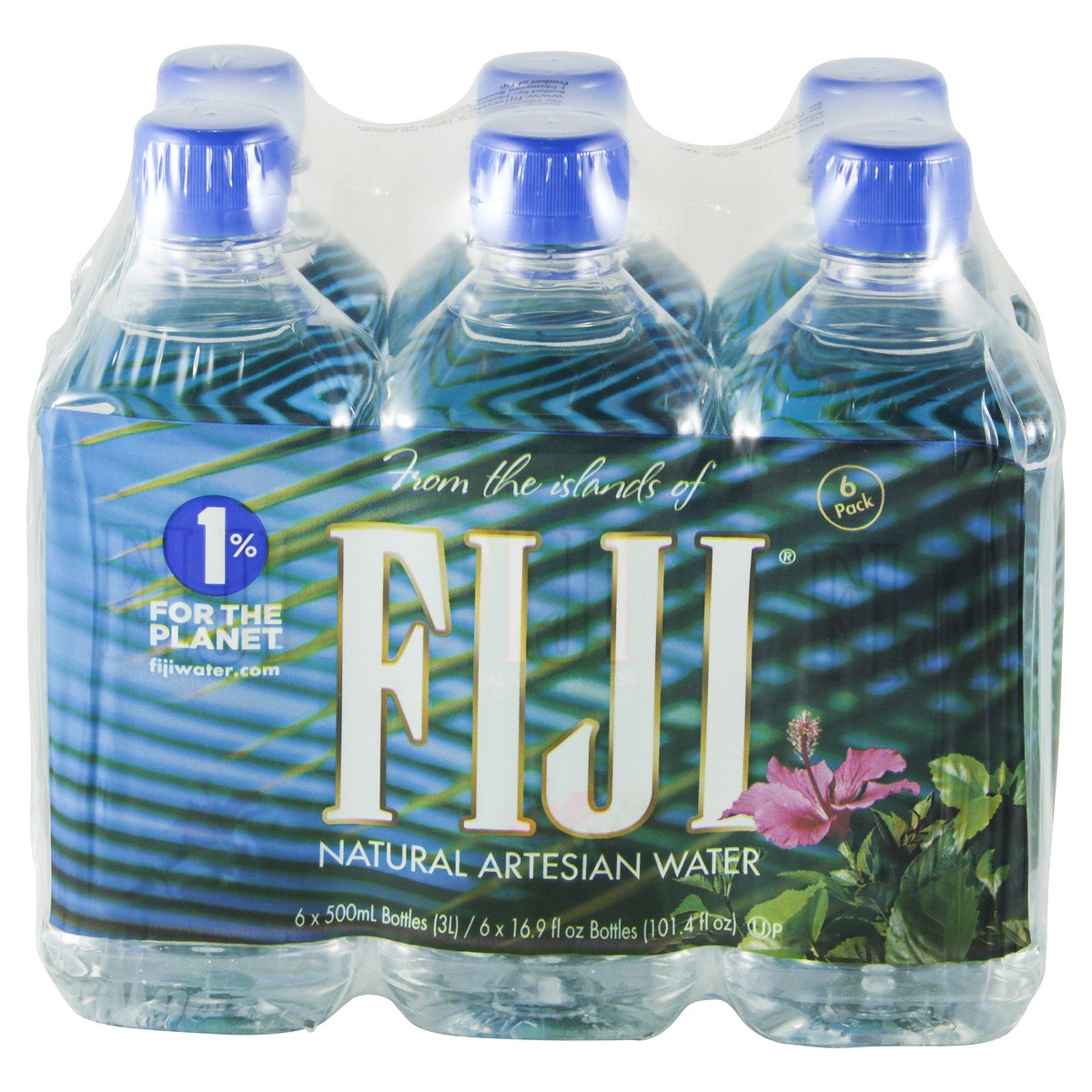 slide 4 of 4, Fiji Natural Artesian Bottled Water, 500mL / 16.9 Fl Oz (Pack of 6), 6 ct