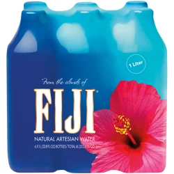 Fiji Natural Artesian Bottled Water, 1 Liter / 33.8 Fl Oz (Pack of 6)