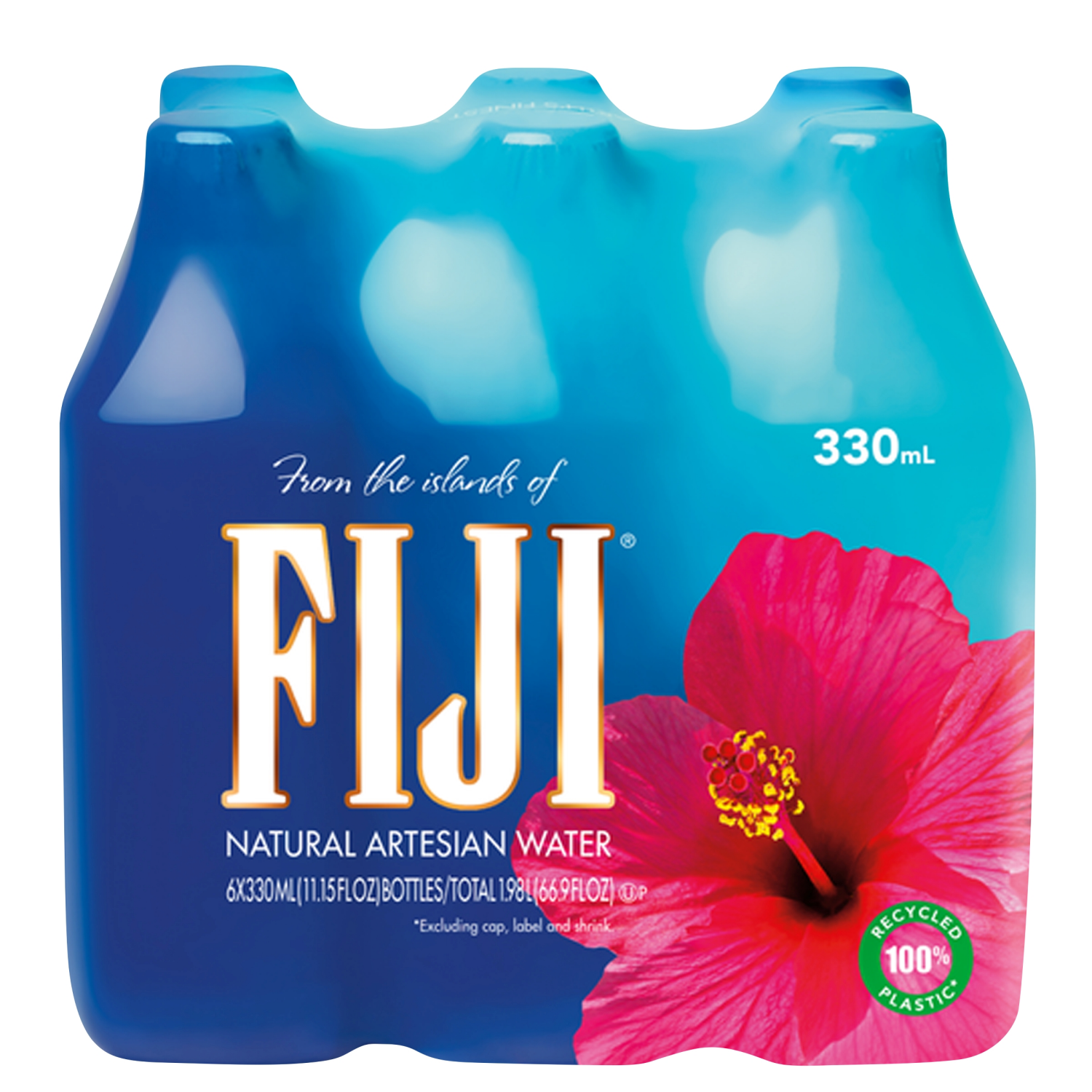 slide 1 of 1, FIJI Natural Artesian Bottled Water, 330mL / 11.15 Fl Oz (Pack of 24), 4 ct