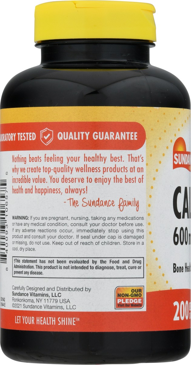 slide 7 of 9, Sundance Vitamins Sundance Calcium 600Mgvit D3, 200 ct