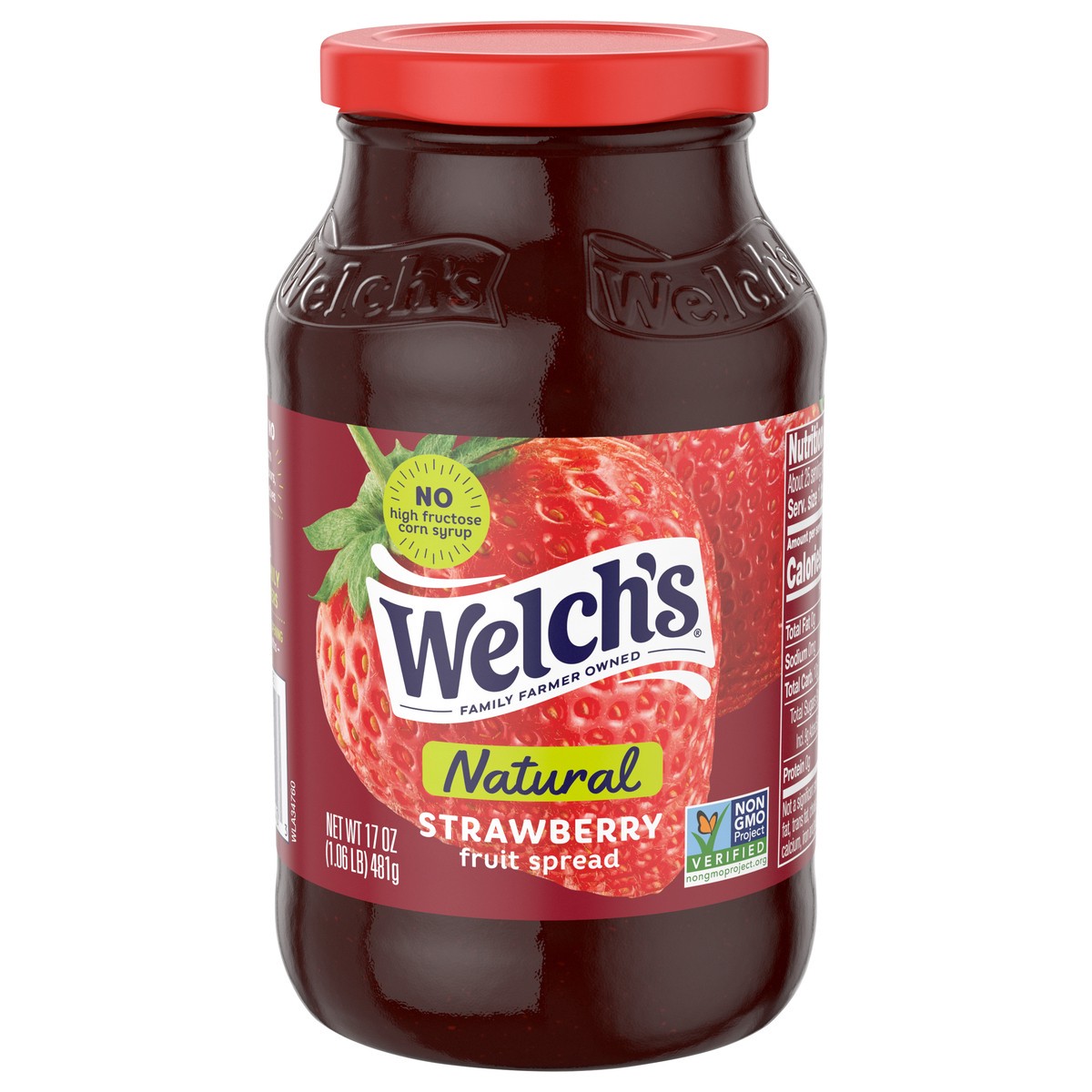 slide 1 of 5, Welch's Natural Strawberry Spread, 17 oz Jar, 17 oz