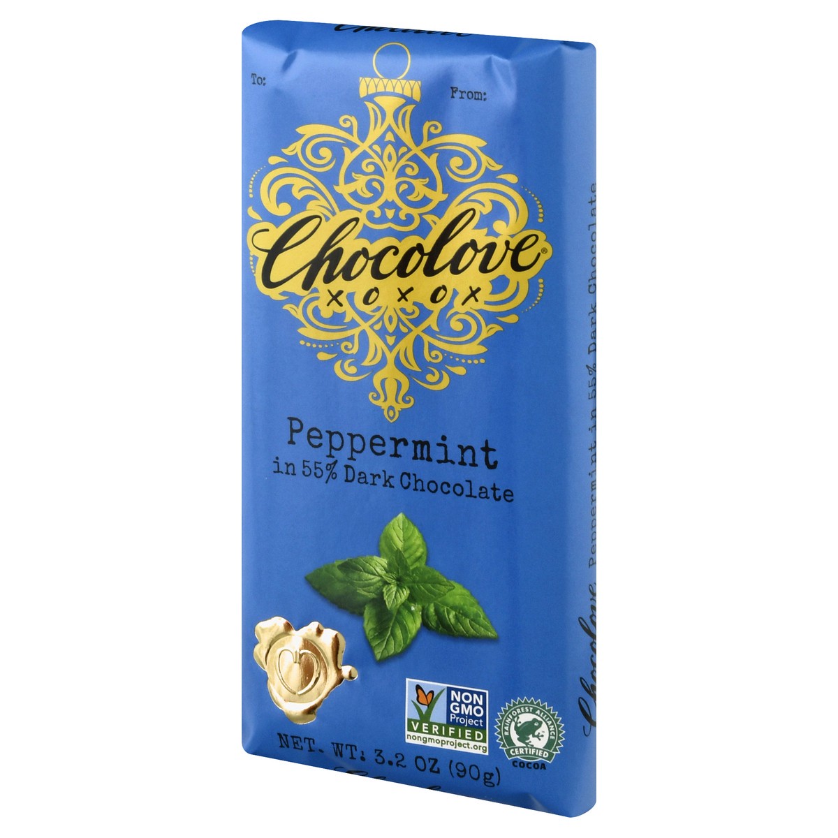 slide 8 of 9, Chocolove 55% Dark Chocolate Peppermint Bar, 3.2 oz