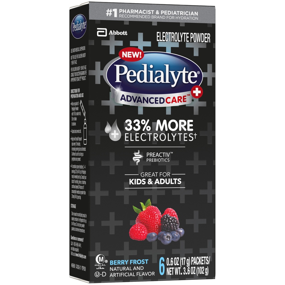 slide 8 of 8, Pedialyte AdvancedCare Plus Berry Frost Electrolyte Powder 6 - 0.6 oz Packets, 6 ct