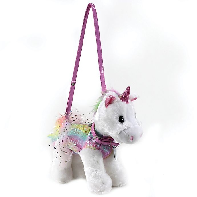 slide 2 of 5, Poochie and Co. Plush Unicorn with Tye-Dye Sequins Purse, 1 ct