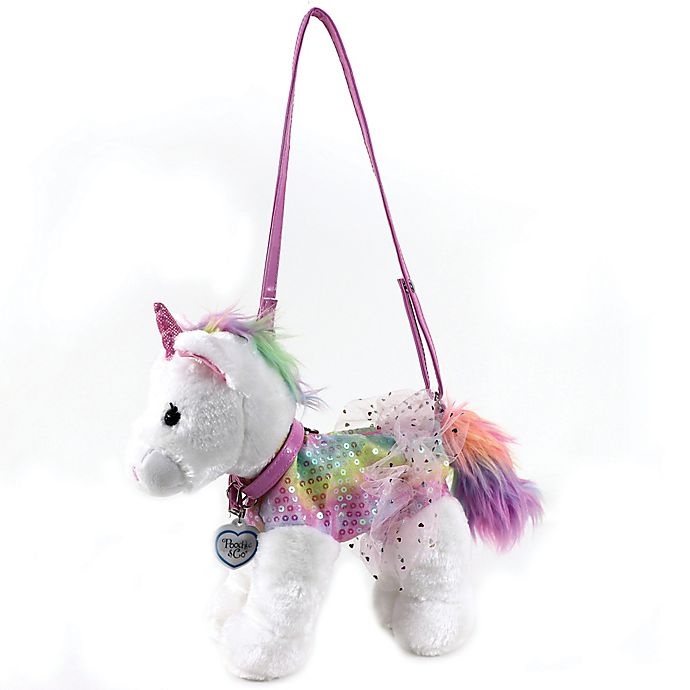 slide 4 of 5, Poochie and Co. Plush Unicorn with Tye-Dye Sequins Purse, 1 ct