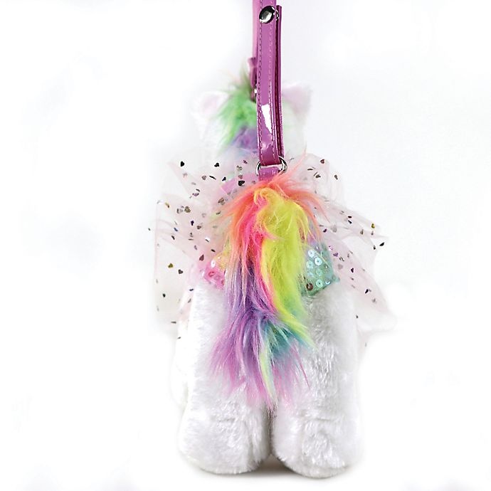 slide 5 of 5, Poochie and Co. Plush Unicorn with Tye-Dye Sequins Purse, 1 ct