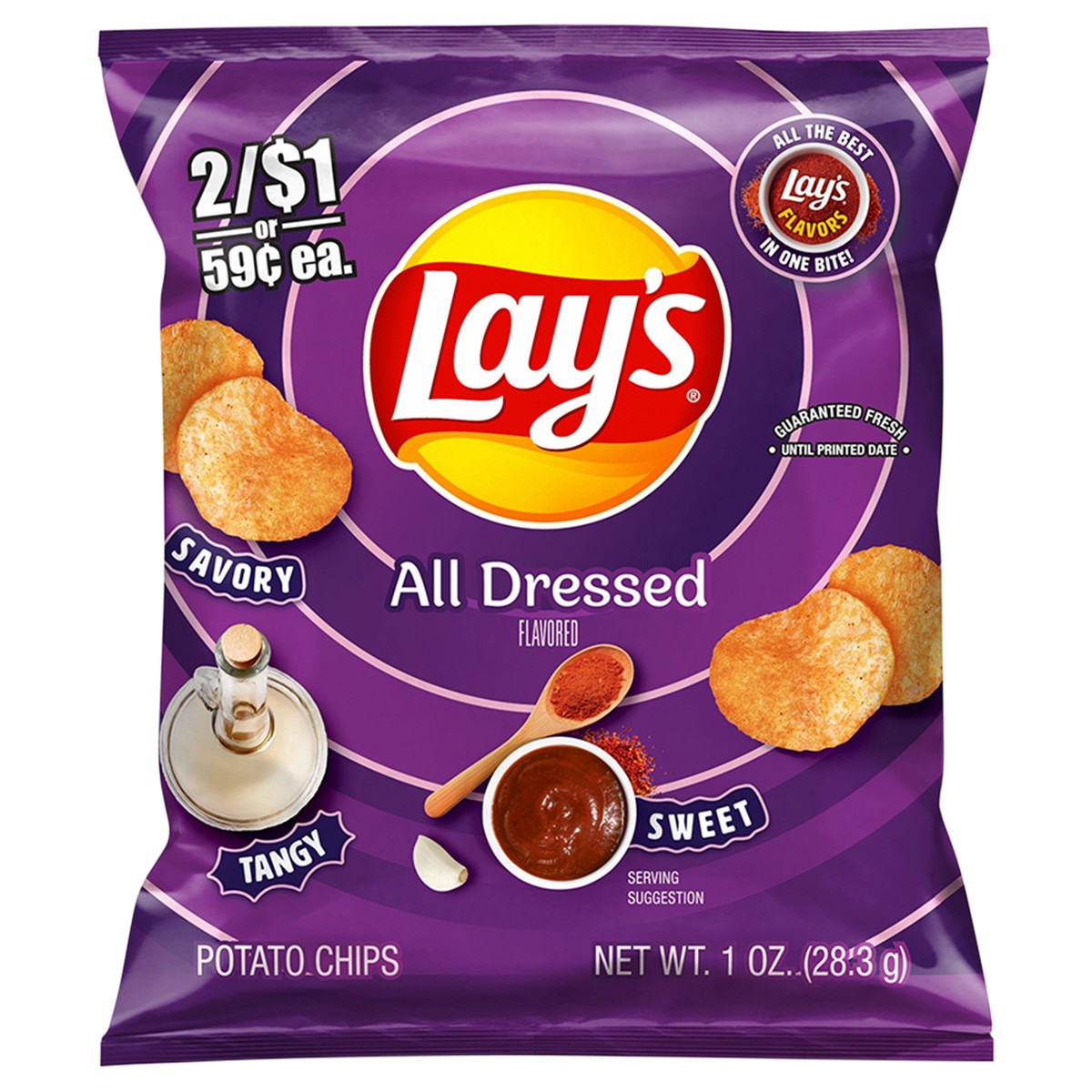 slide 4 of 7, Lay's Potato Chips All Dressed Flavored 1 Oz, 1 oz