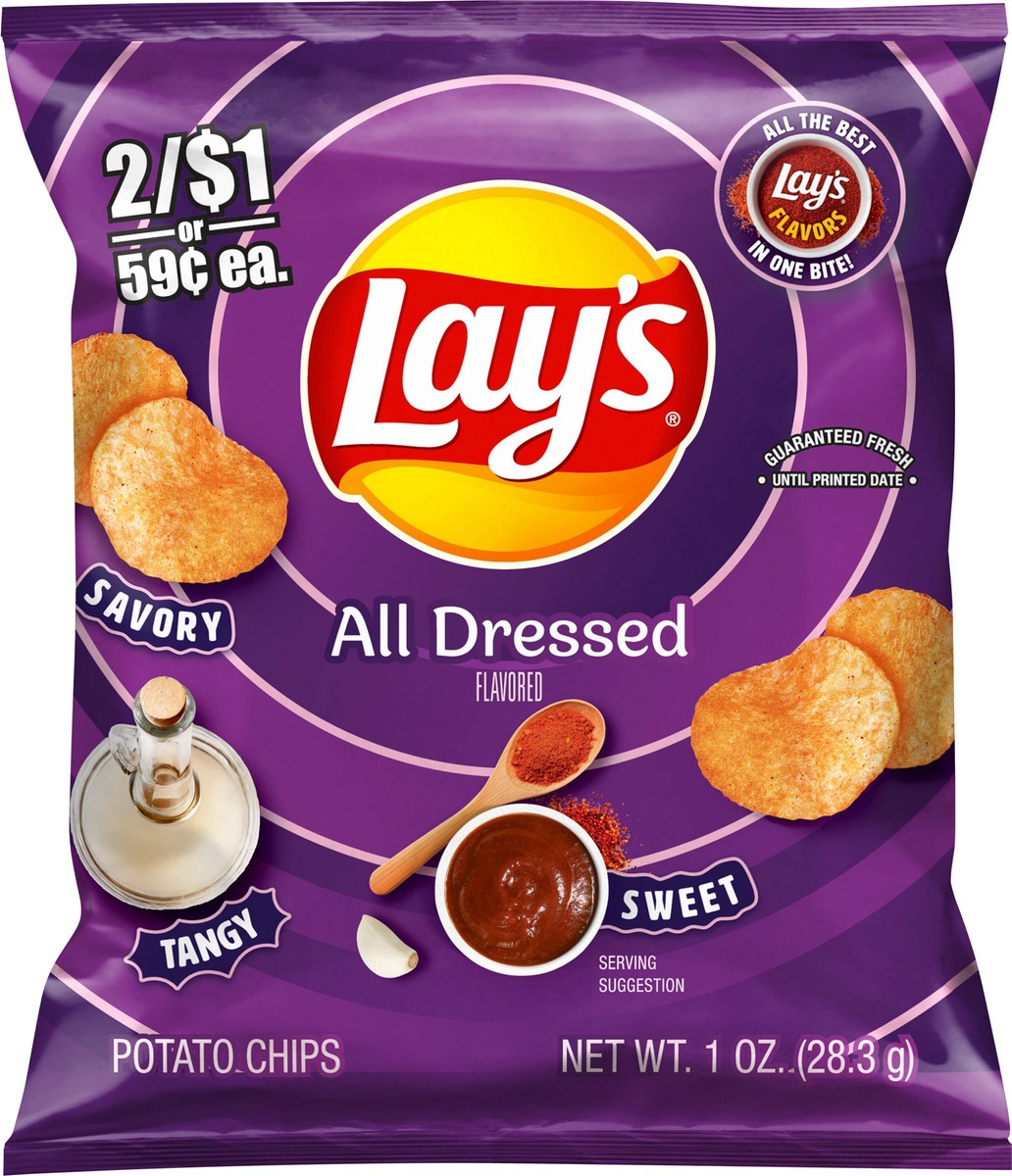 slide 7 of 7, Lay's Potato Chips All Dressed Flavored 1 Oz, 1 oz