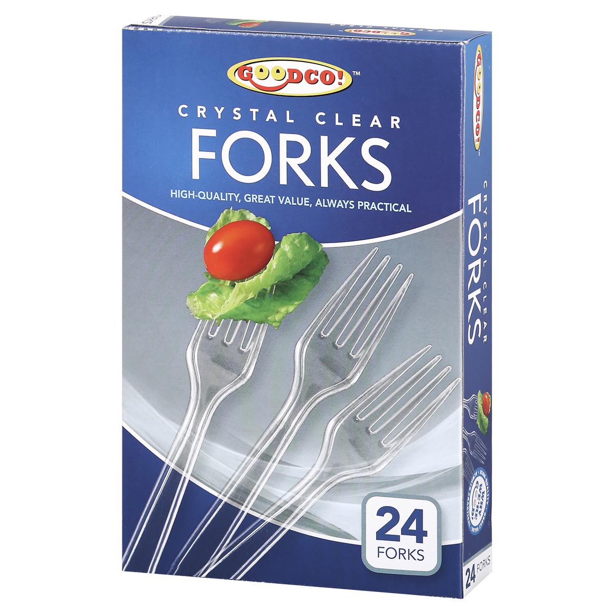 slide 8 of 11, GoodCo Crystal Clear Forks 24 ea, 24 ct