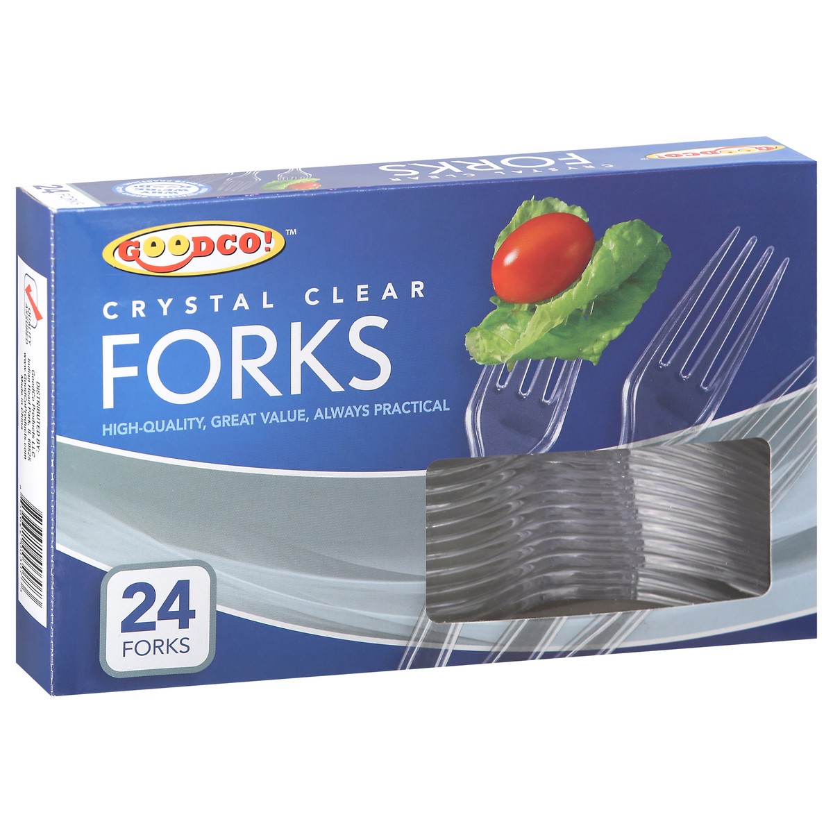 slide 4 of 11, GoodCo Crystal Clear Forks 24 ea, 24 ct