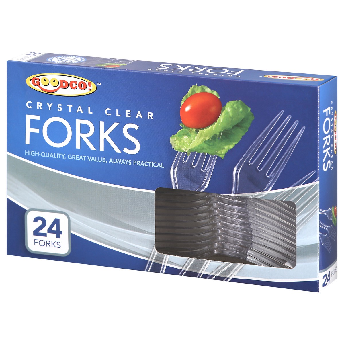 slide 5 of 11, GoodCo Crystal Clear Forks 24 ea, 24 ct