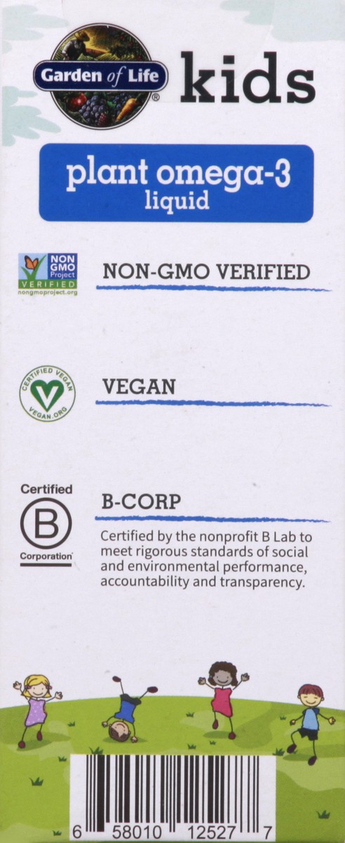 slide 3 of 9, Garden of Life Kids Plant Omega-3 Liquid Strawberry, 1 ct