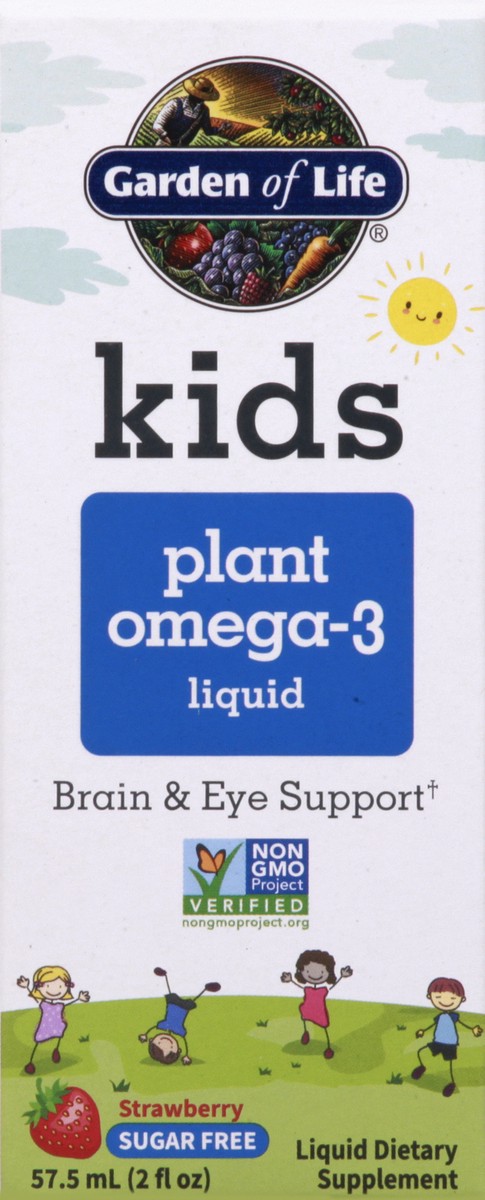 slide 1 of 9, Garden of Life Kids Plant Omega-3 Liquid Strawberry, 1 ct