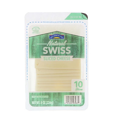 slide 1 of 1, Hill Country Fare Sliced Swiss Cheese, 6 oz