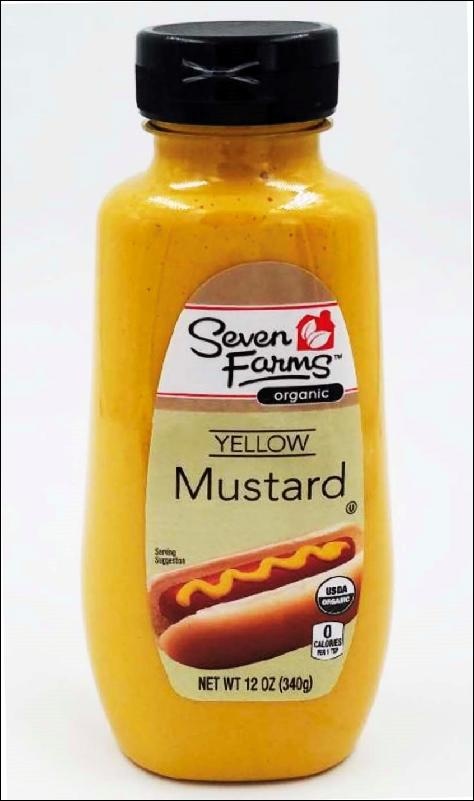 slide 1 of 1, Seven Farms Organic Yellow Mustard, 12 oz