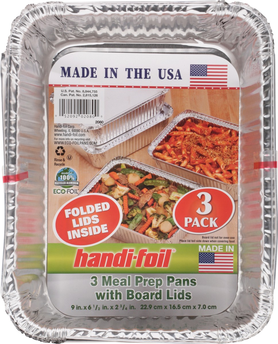 slide 7 of 9, Handi-foil Meal Prep Pans with Board Lids 3 Each, 3 ct