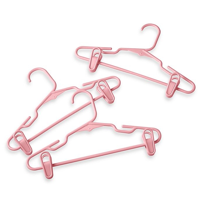 slide 1 of 1, Merrick 3-pack Plastic Children's Clothes Hangers with Clips - Pink, 1 ct