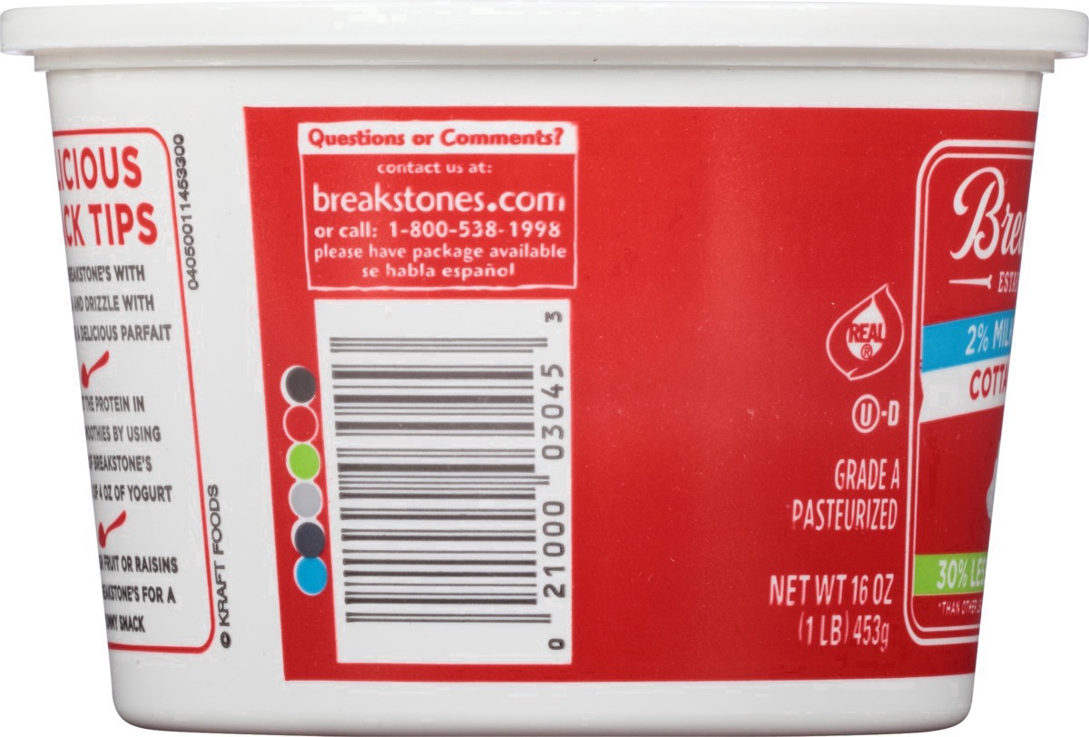 slide 2 of 23, Breakstone's Lowfat Small Curd Cottage Cheese Sodium 2% Milkfat, 16 oz Tub, 16 oz